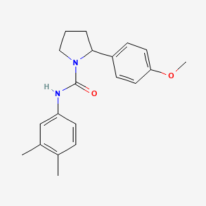 molecular formula C20H24N2O2 B6041423 N-(3,4-dimethylphenyl)-2-(4-methoxyphenyl)-1-pyrrolidinecarboxamide 