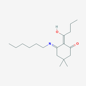 2-butyryl-3-(hexylamino)-5,5-dimethyl-2-cyclohexen-1-one