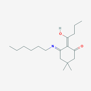 molecular formula C18H31NO2 B6041429 2-butyryl-3-(hexylamino)-5,5-dimethyl-2-cyclohexen-1-one 