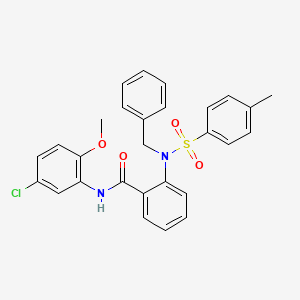 molecular formula C28H25ClN2O4S B6041436 2-{benzyl[(4-methylphenyl)sulfonyl]amino}-N-(5-chloro-2-methoxyphenyl)benzamide 