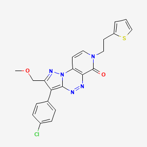 molecular formula C22H18ClN5O2S B6041458 3-(4-chlorophenyl)-2-(methoxymethyl)-7-[2-(2-thienyl)ethyl]pyrazolo[5,1-c]pyrido[4,3-e][1,2,4]triazin-6(7H)-one 