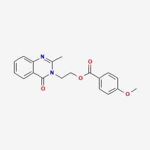 molecular formula C19H18N2O4 B604146 2-(2-methyl-4-oxo-3(4H)-quinazolinyl)ethyl 4-methoxybenzoate CAS No. 1120242-56-9
