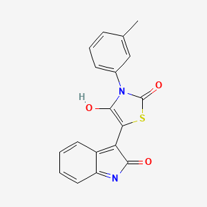 molecular formula C18H12N2O3S B6041468 3-(3-methylphenyl)-5-(2-oxo-1,2-dihydro-3H-indol-3-ylidene)-1,3-thiazolidine-2,4-dione 