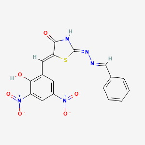 molecular formula C17H11N5O6S B6041470 benzaldehyde [5-(2-hydroxy-3,5-dinitrobenzylidene)-4-oxo-1,3-thiazolidin-2-ylidene]hydrazone 