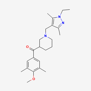 molecular formula C23H33N3O2 B6041479 {1-[(1-ethyl-3,5-dimethyl-1H-pyrazol-4-yl)methyl]-3-piperidinyl}(4-methoxy-3,5-dimethylphenyl)methanone 