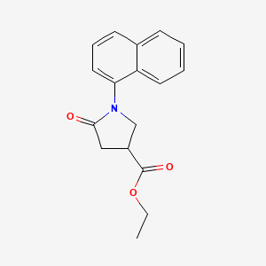 molecular formula C17H17NO3 B604150 Ethyl 1-(naphthalen-1-yl)-5-oxopyrrolidine-3-carboxylate CAS No. 1239769-41-5