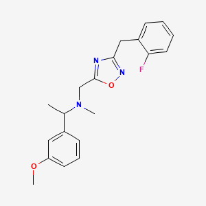 molecular formula C20H22FN3O2 B6041510 N-{[3-(2-fluorobenzyl)-1,2,4-oxadiazol-5-yl]methyl}-1-(3-methoxyphenyl)-N-methylethanamine 