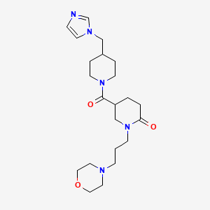 molecular formula C22H35N5O3 B6041514 5-{[4-(1H-imidazol-1-ylmethyl)-1-piperidinyl]carbonyl}-1-[3-(4-morpholinyl)propyl]-2-piperidinone 