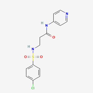 molecular formula C14H14ClN3O3S B6041521 N~3~-[(4-chlorophenyl)sulfonyl]-N~1~-4-pyridinyl-beta-alaninamide 