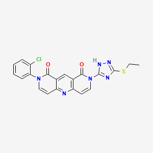 molecular formula C21H15ClN6O2S B6041522 2-(2-chlorophenyl)-8-[3-(ethylthio)-1H-1,2,4-triazol-5-yl]pyrido[4,3-b]-1,6-naphthyridine-1,9(2H,8H)-dione 