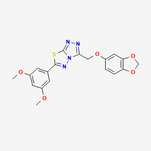 molecular formula C19H16N4O5S B604153 3-[(1,3-Benzodioxol-5-yloxy)methyl]-6-(3,5-dimethoxyphenyl)[1,2,4]triazolo[3,4-b][1,3,4]thiadiazole CAS No. 1081146-97-5