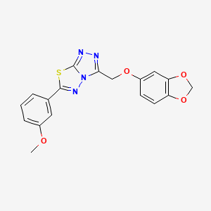 3-[(1,3-Benzodioxol-5-yloxy)methyl]-6-(3-methoxyphenyl)[1,2,4]triazolo[3,4-b][1,3,4]thiadiazole