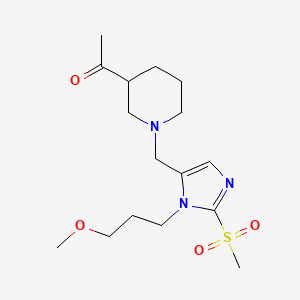 molecular formula C16H27N3O4S B6041555 1-(1-{[1-(3-methoxypropyl)-2-(methylsulfonyl)-1H-imidazol-5-yl]methyl}-3-piperidinyl)ethanone 