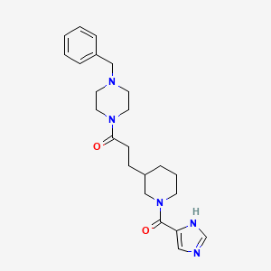 molecular formula C23H31N5O2 B6041601 1-benzyl-4-{3-[1-(1H-imidazol-4-ylcarbonyl)-3-piperidinyl]propanoyl}piperazine 