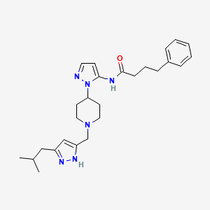 N-(1-{1-[(5-isobutyl-1H-pyrazol-3-yl)methyl]-4-piperidinyl}-1H-pyrazol-5-yl)-4-phenylbutanamide