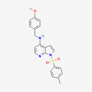 molecular formula C22H21N3O3S B604162 N-(4-Methoxybenzyl)-N-{1-[(4-methylphenyl)sulfonyl]-1H-pyrrolo[2,3-B]pyridin-4-YL}amine CAS No. 1163729-17-6