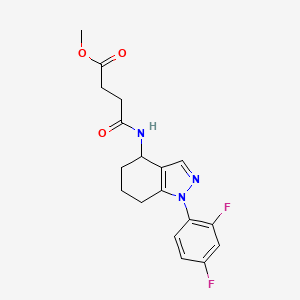 molecular formula C18H19F2N3O3 B6041621 methyl 4-{[1-(2,4-difluorophenyl)-4,5,6,7-tetrahydro-1H-indazol-4-yl]amino}-4-oxobutanoate 