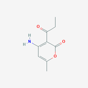 molecular formula C9H11NO3 B6041629 4-amino-6-methyl-3-propionyl-2H-pyran-2-one 
