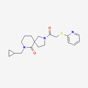 molecular formula C19H25N3O2S B6041644 7-(cyclopropylmethyl)-2-[(2-pyridinylthio)acetyl]-2,7-diazaspiro[4.5]decan-6-one 