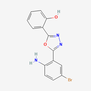 molecular formula C14H10BrN3O2 B604165 2-[5-(2-Amino-5-bromophenyl)-1,3,4-oxadiazol-2-yl]phenol CAS No. 915907-31-2