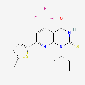 molecular formula C17H16F3N3OS2 B6041662 1-sec-butyl-2-mercapto-7-(5-methyl-2-thienyl)-5-(trifluoromethyl)pyrido[2,3-d]pyrimidin-4(1H)-one 