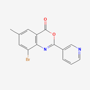 molecular formula C14H9BrN2O2 B604169 8-bromo-6-methyl-2-(3-pyridinyl)-4H-3,1-benzoxazin-4-one CAS No. 946358-72-1