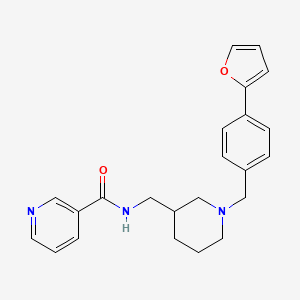 molecular formula C23H25N3O2 B6041714 N-({1-[4-(2-furyl)benzyl]-3-piperidinyl}methyl)nicotinamide 