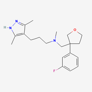 3-(3,5-dimethyl-1H-pyrazol-4-yl)-N-{[3-(3-fluorophenyl)tetrahydro-3-furanyl]methyl}-N-methyl-1-propanamine