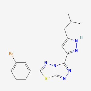 molecular formula C16H15BrN6S B604174 6-(3-bromophenyl)-3-(3-isobutyl-1H-pyrazol-5-yl)[1,2,4]triazolo[3,4-b][1,3,4]thiadiazole CAS No. 1160100-91-3