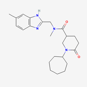 1-cycloheptyl-N-methyl-N-[(5-methyl-1H-benzimidazol-2-yl)methyl]-6-oxo-3-piperidinecarboxamide