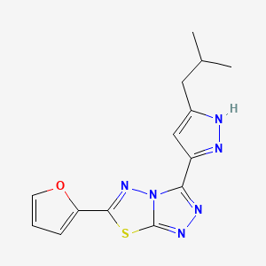 6-(2-furyl)-3-(3-isobutyl-1H-pyrazol-5-yl)[1,2,4]triazolo[3,4-b][1,3,4]thiadiazole
