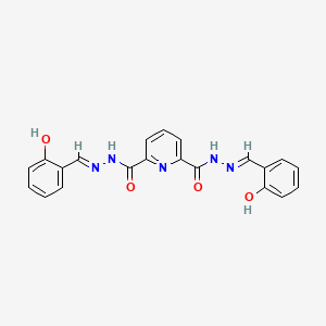 molecular formula C21H17N5O4 B6041766 N'~2~,N'~6~-bis(2-hydroxybenzylidene)-2,6-pyridinedicarbohydrazide 