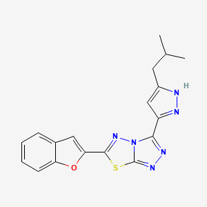 6-(1-benzofuran-2-yl)-3-(3-isobutyl-1H-pyrazol-5-yl)[1,2,4]triazolo[3,4-b][1,3,4]thiadiazole