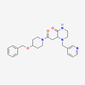 3-{2-[4-(benzyloxy)-1-piperidinyl]-2-oxoethyl}-4-(3-pyridinylmethyl)-2-piperazinone