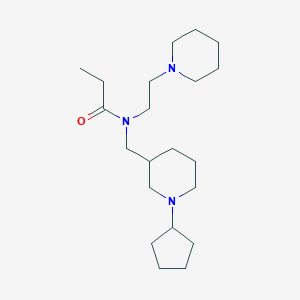 molecular formula C21H39N3O B6041793 N-[(1-cyclopentyl-3-piperidinyl)methyl]-N-[2-(1-piperidinyl)ethyl]propanamide 