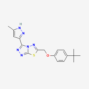 6-[(4-tert-butylphenoxy)methyl]-3-(3-methyl-1H-pyrazol-5-yl)[1,2,4]triazolo[3,4-b][1,3,4]thiadiazole