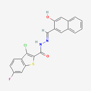 3-chloro-6-fluoro-N'-[(3-hydroxy-2-naphthyl)methylene]-1-benzothiophene-2-carbohydrazide