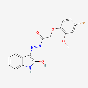 2-(4-bromo-2-methoxyphenoxy)-N'-(2-oxo-1,2-dihydro-3H-indol-3-ylidene)acetohydrazide