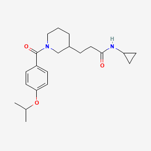 molecular formula C21H30N2O3 B6041818 N-cyclopropyl-3-[1-(4-isopropoxybenzoyl)-3-piperidinyl]propanamide 