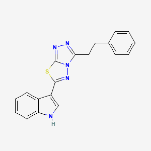 molecular formula C19H15N5S B604183 3-[3-(2-phenylethyl)[1,2,4]triazolo[3,4-b][1,3,4]thiadiazol-6-yl]-1H-indole CAS No. 929822-65-1