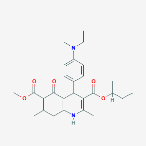 molecular formula C28H38N2O5 B6041846 3-sec-butyl 6-methyl 4-[4-(diethylamino)phenyl]-2,7-dimethyl-5-oxo-1,4,5,6,7,8-hexahydro-3,6-quinolinedicarboxylate 