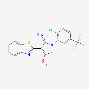 molecular formula C18H11ClF3N3OS B6041847 5-amino-4-(1,3-benzothiazol-2-yl)-1-[2-chloro-5-(trifluoromethyl)phenyl]-1,2-dihydro-3H-pyrrol-3-one 
