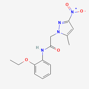 molecular formula C14H16N4O4 B6041879 N-(2-ethoxyphenyl)-2-(5-methyl-3-nitro-1H-pyrazol-1-yl)acetamide 
