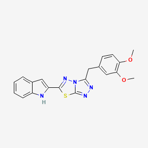 molecular formula C20H17N5O2S B604188 2-[3-(3,4-dimethoxybenzyl)[1,2,4]triazolo[3,4-b][1,3,4]thiadiazol-6-yl]-1H-indole CAS No. 951959-91-4