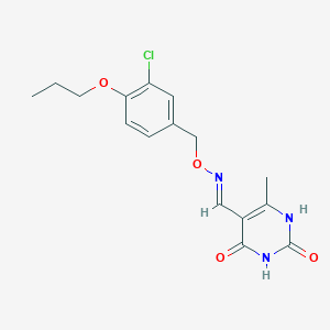 6-methyl-2,4-dioxo-1,2,3,4-tetrahydro-5-pyrimidinecarbaldehyde O-(3-chloro-4-propoxybenzyl)oxime