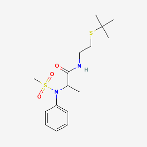 molecular formula C16H26N2O3S2 B6041911 N~1~-[2-(tert-butylthio)ethyl]-N~2~-(methylsulfonyl)-N~2~-phenylalaninamide 