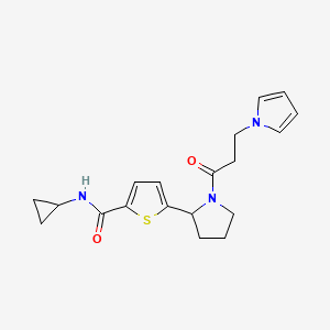 molecular formula C19H23N3O2S B6041913 N-cyclopropyl-5-{1-[3-(1H-pyrrol-1-yl)propanoyl]-2-pyrrolidinyl}-2-thiophenecarboxamide 