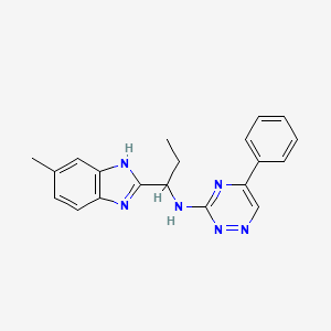 molecular formula C20H20N6 B6041929 N-[1-(5-methyl-1H-benzimidazol-2-yl)propyl]-5-phenyl-1,2,4-triazin-3-amine 