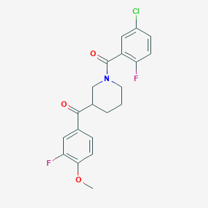 molecular formula C20H18ClF2NO3 B6041934 [1-(5-chloro-2-fluorobenzoyl)-3-piperidinyl](3-fluoro-4-methoxyphenyl)methanone 