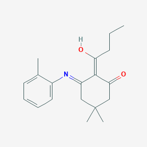 2-butyryl-5,5-dimethyl-3-[(2-methylphenyl)amino]-2-cyclohexen-1-one